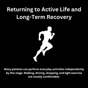 Graphic emphasizes returning to activity with physical therapy after knee surgery for lasting mobility