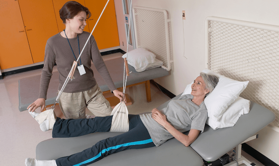 rehab in a physical therapy clinic 